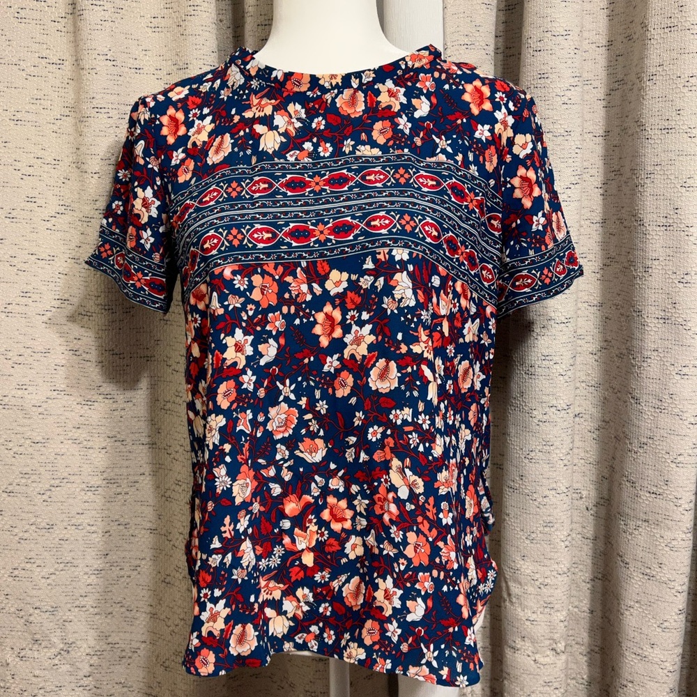 Floral short sleeve blouse by LOFT